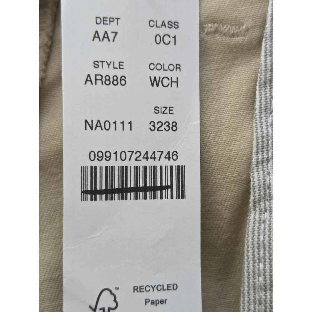 J. Crew 770 Straight Ft Chino Pants Mens 32 x 38 Unhemmed Tan NWT $98 AR886
